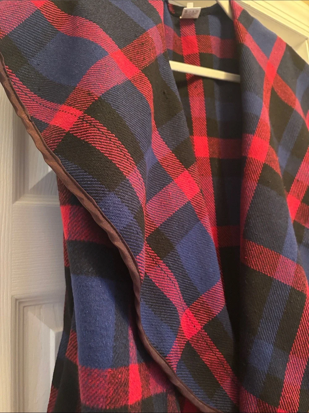 Gently used, Plaid Shawl Collar Vest - Red, Blue & Black ❤️💙🖤